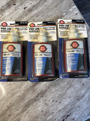 Lot Of 3 REMOVABLE THREAD LOCK LOCKER, BLUE, 1.69OZ 50ML PRO LOK Pro Seal 24250