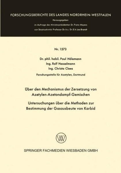ÜBer Den Mechanismus Der Zersetzung Von Azetylen-Azetondampf-Gemischen Paul HöLe-image
