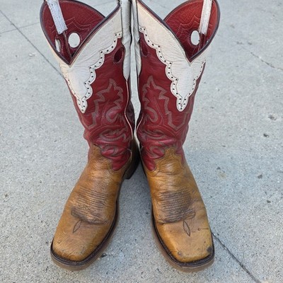 Friedson Brothers Fine Boots- CUSTOM Red/White Leather Men's Boots Size 10