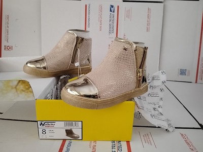 NWT Girls  Naturino Express CELIA ZIP BOOTS SIZE 8, Gold (#200)