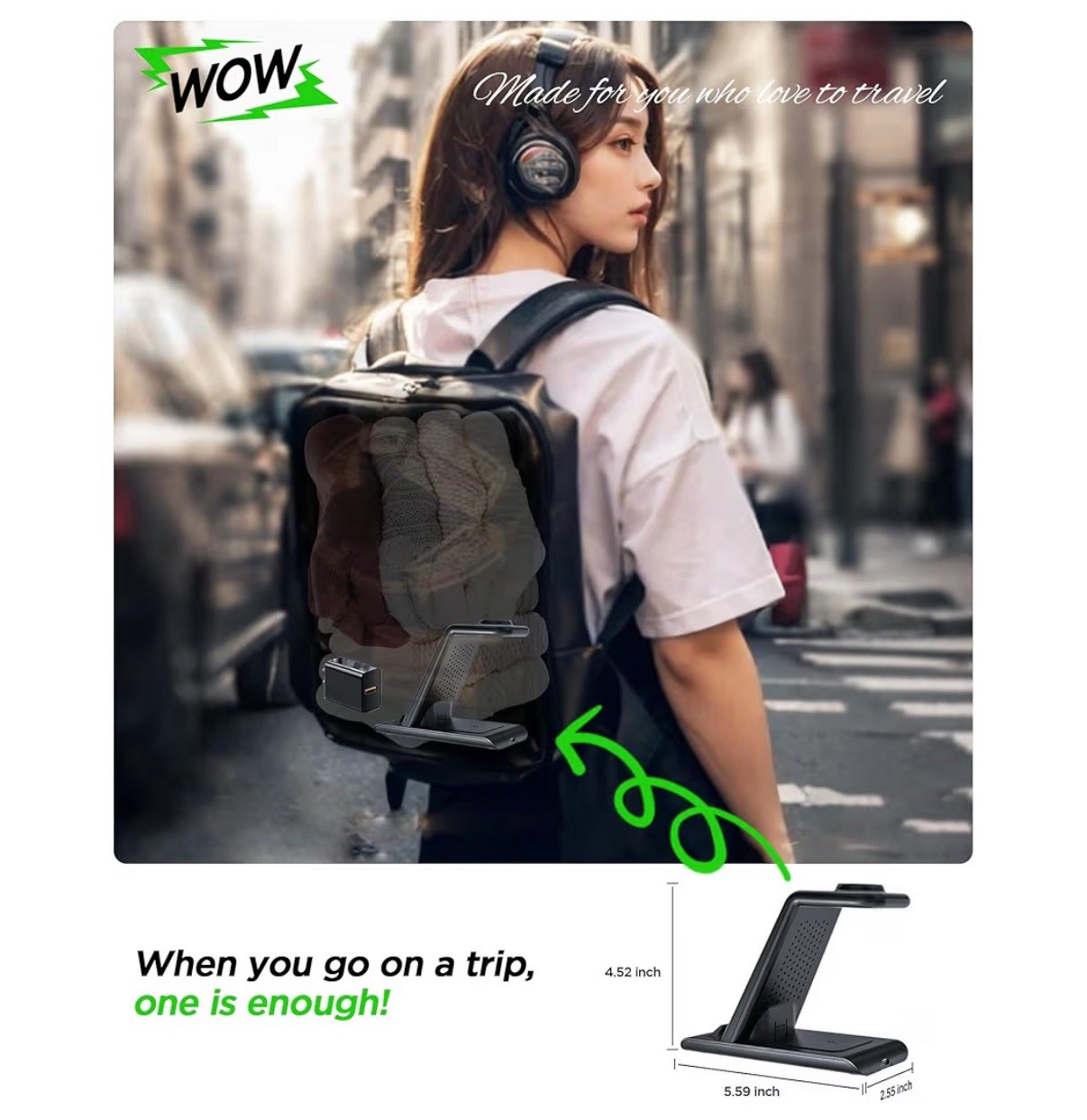 3in1 Wireless Charger Stand Charging Dock For Samsung S24 Note20 Galaxy Watch 7