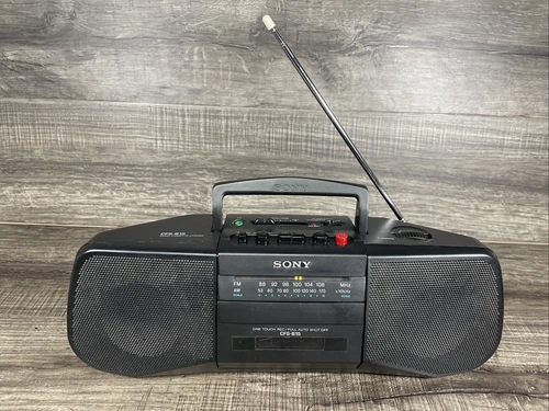 Sony Portable AM/FM Radio Cassette-Corder Tape Black CFS-B15 Tested And Working