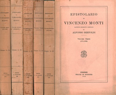 Brief von Vincenzo Monti (6 Bände) - Alfonso Bertoldi