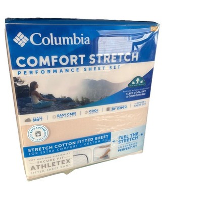 COLUMBIA COMFORT STRECH performance FULL Sheet Set, Super Soft, Sleep Cool & Dry