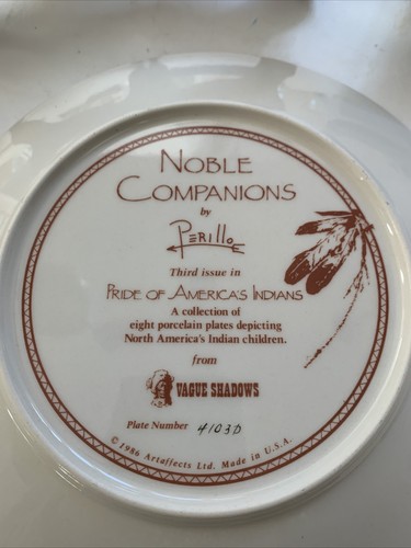1986 Gregory Perillo Plate “Noble Companions” Signed , 4103D - Picture 3 of 4