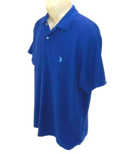 U.S. POLO ASSN. Ultimate Pique Size XL Mens Golf-Polo Logo Caribbean Blue - Picture 2 of 6