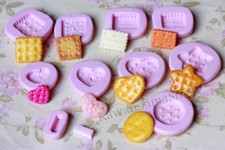 Stampi gomma siliconica set forme biscotti - lotto 10pz - fimo cernit formine