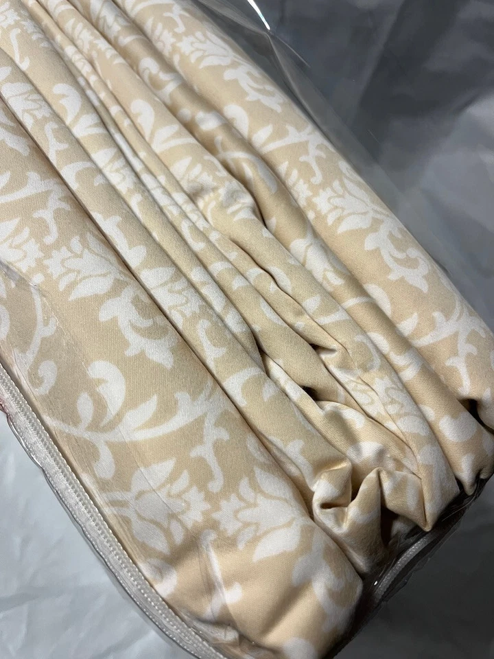 QVC Home Reflections King Sheet Set 4 Piece 800 Thread Count, Tan Scroll Design - Image 4 of 4