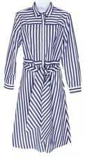 NEW J.Crew Navy Multi Tie-waist Shirtdress In Blue Stripe Size 2