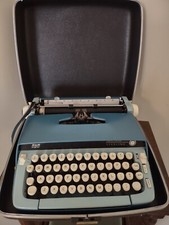 Vintage Smith Corona Sterling Typewriter Blue With Case 1970s thumbnail