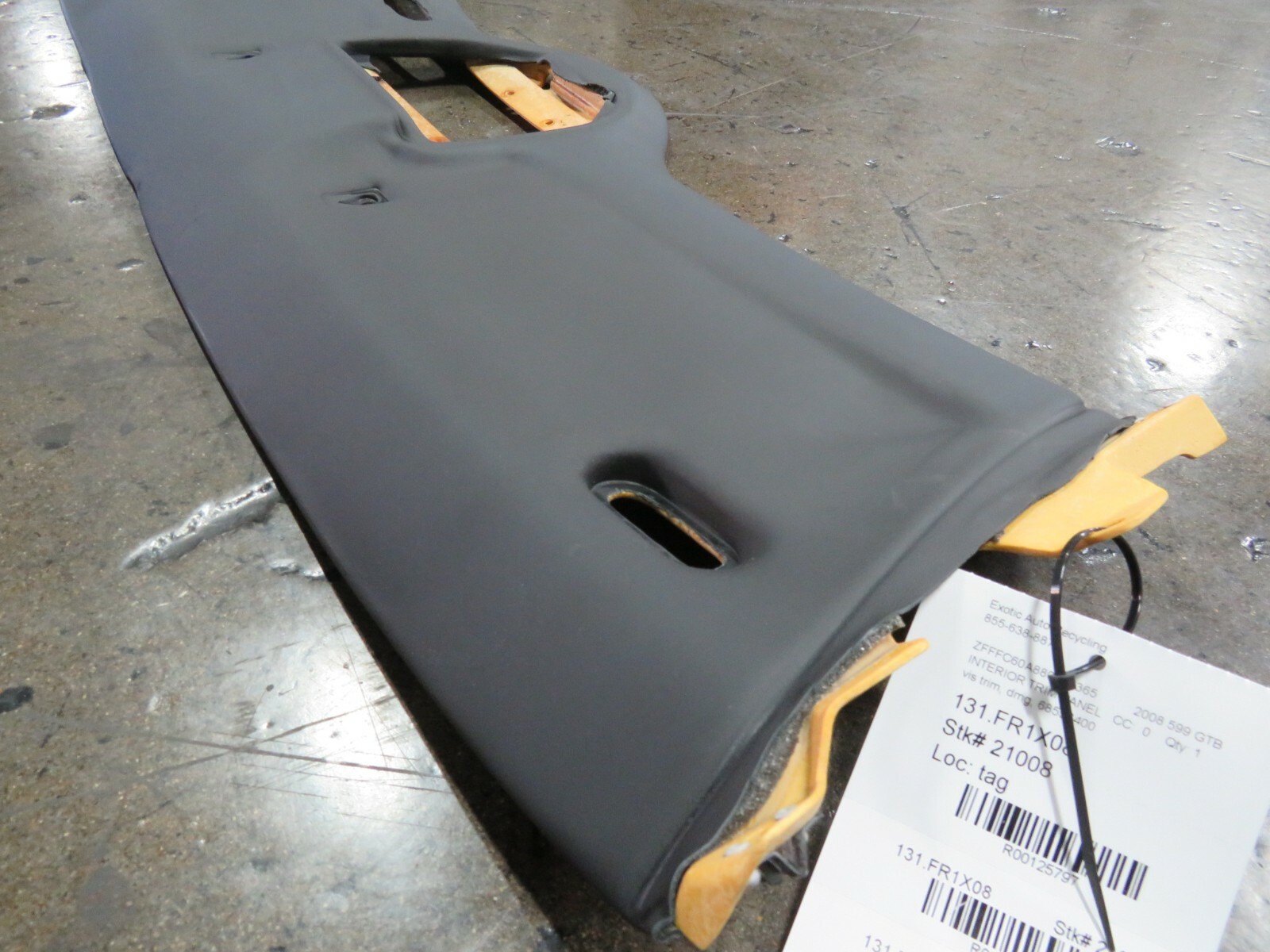 Ferrari 599 GTB, Visor / Roof Trim Panel, Used, Damaged, P/N 68556400