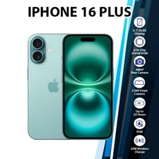 Apple iPhone 16 Plus 5G iOS Cell Phone (Teal/8GB+256GB/Dual SIM/Unlocked)