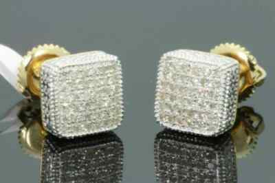 0.60 CT Lab-Created 14K YELLOW GOLD OVER  DIAMONDS EARRINGS STUDS