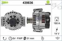 Valeo Lichtmaschine Generator 180A 14V FüR Mercedes-Benz Sprinter 3-T Kasten