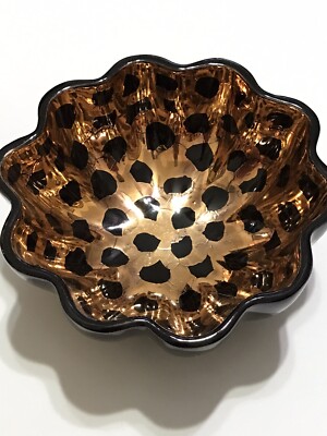 ART DESIGNER BOWL CHEETAH SIGNED BY ARTIST