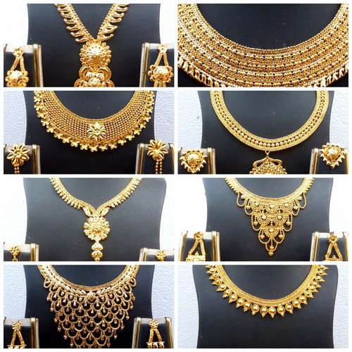 Indian 22K Gold Plated Wedding Necklace 