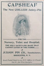 1901 AD(K16)~JUDSON PIN CO. ROCHESTER, NY. NEW COILLESS SAFETY PIN