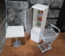 Barbie Refrigerator Shopping Cart and Table