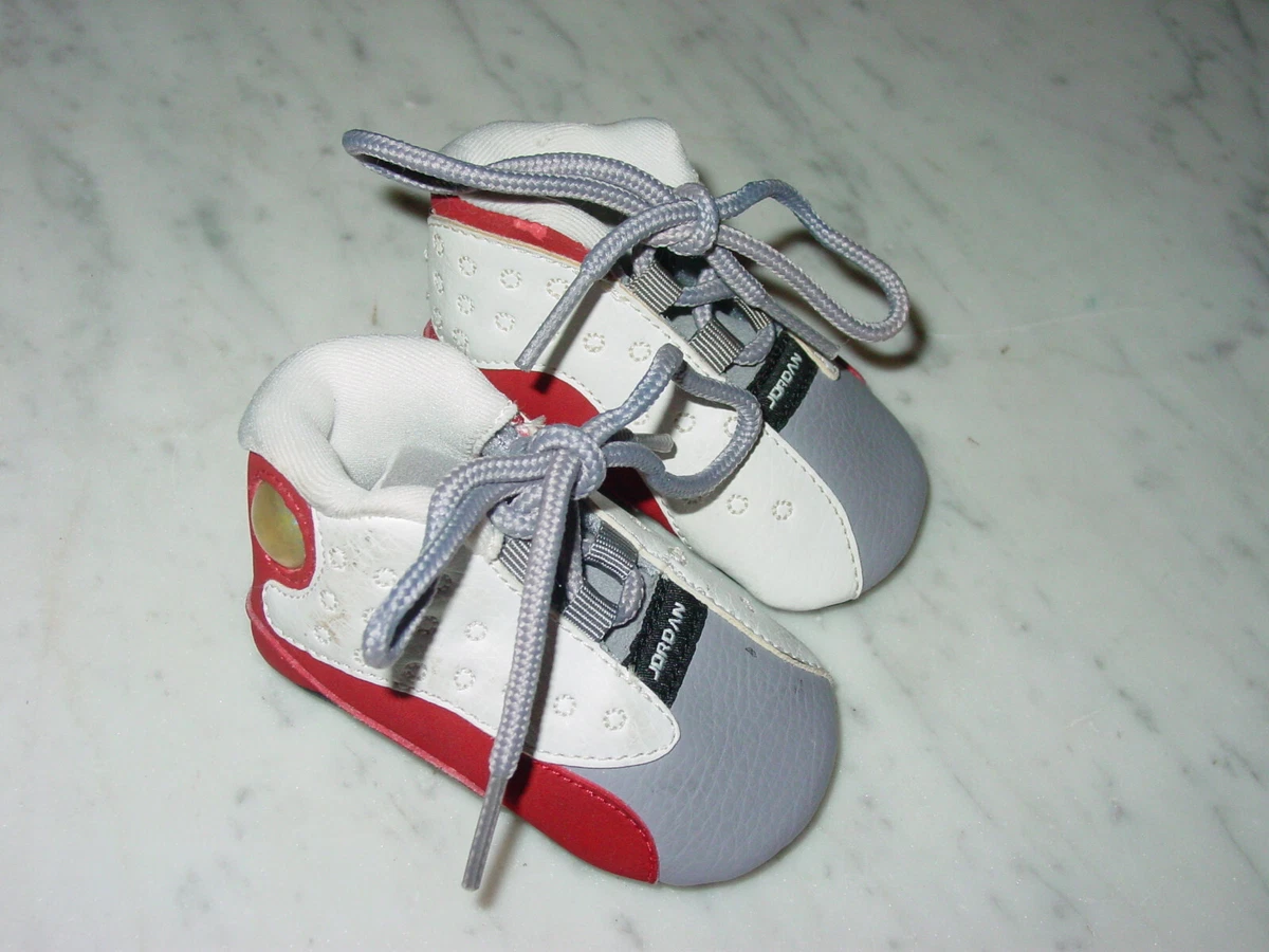 2014 Nike Air Jordan Retro 13 Grey Toe 552664 126 Gift Pack Crib Shoes Size 1C