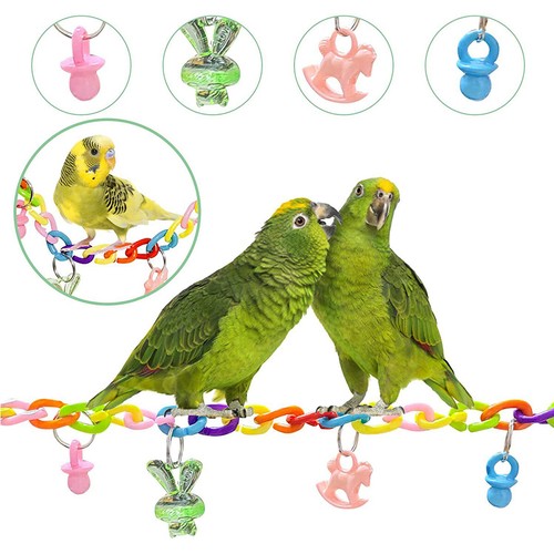 12pcs Parrot Toys Set Metal Rope Small Ladder Stand Budgie Cockatiel Cage Bird - Picture 8 of 9