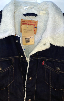 Levi's Men's XL Sherpa Denim Trucker Jacket Juniper Rinse 16365
