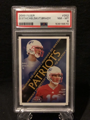 2000 Tom Brady Fleer Tradition Rookie Card RC PSA 8 NM-MT 🔥📈