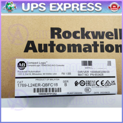 1769-L24ER-QBFC1B AB CompactLogix 750KB DI/O AI/O Controller #CGDM