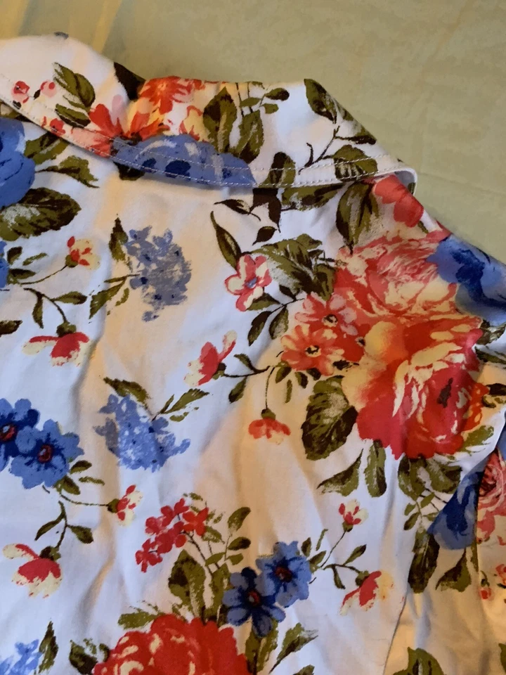 Studio Works Size S Floral Blazer Length 24” Button Cotton Blend - Изображение 4 из 4