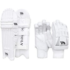 Combo Cricket Batting Pad with 2.1 Cricket Batting Gloves, for Youth/Medium vd