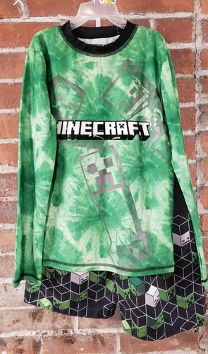 Minecraft Boy's 2-Piece Long Sleeve Rash Guard & Swim Short Set