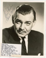 Clark Gable - Signed Vintage Photograph w/ Newspaper Clippings