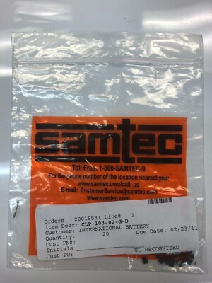 (20)Pcs. Samtec , CLP-103-02-G-D Board-To-Board Connector, 1.27 mm, 6 Contacts