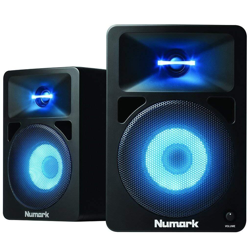 Numark N-Wave 580L LEDスピーカー Numark N-Wave 580L | Powered Desktop DJ Monitor Speakers with