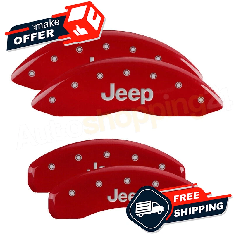 MGP 42020SJEPRD Red Caliper Covers for 11-21 Jeep Grand Cherokee - Image 2 of 3