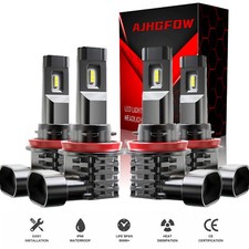 4x Super Bright Combo H9 H11 LED Headlight High Low Beam Bulbs 10000K White Kit