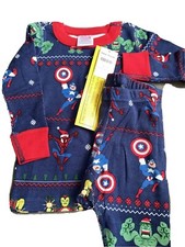 Hanna Andersson Spiderman Marvel Christmas Organic PJs Pajamas Long S 12-18M