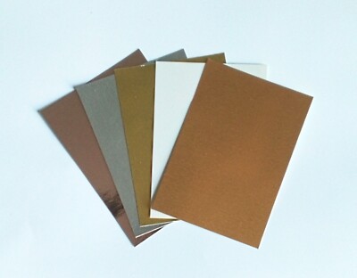 Metallic Foil Flat Cards w/ Envelopes, Assorted Colors, 3.5x5''