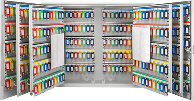 600-Position Adjustable Key Cabinet with Colorful Tags - Key Lock Box