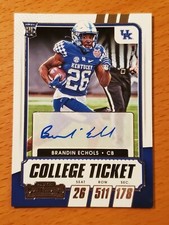 2021 Contenders Draft #315 Brandin Echols Kentucky NY Jets Rookie Auto
