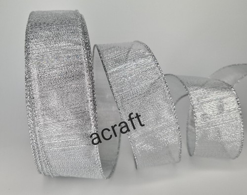 Christmas Wired Edge Ribbon 63mm x 1m Gift Wrapping Decoration Craft Bow Making - Picture 52 of 53