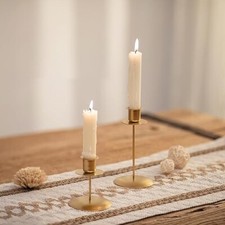 Candele Compleanno Portacandele Oro Set 6 Pezzi - Altezze 22/27/32cm Per Candele Coniche, Decorazioni Tavolo Candelabro Oro