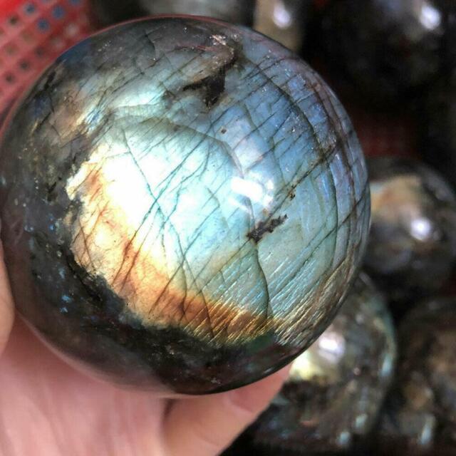 Labradorite Sphere Natural Quartz Crystal Ball Meditation AU NICE Healing M7W4