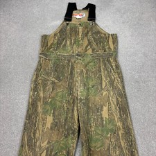 RealTree Dungarees Adult Large 38x30 Brown Canvas Hunting Bib Camo Overalls Men