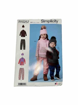 Simplicity Sewing Pattern R10257/R10715/S8997 Childs Pants Knit Top Hat Uncut