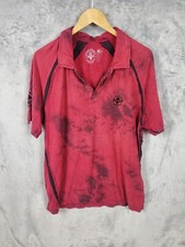 Affliction Polo Shirt Mens XL Red Grunge Tye ...