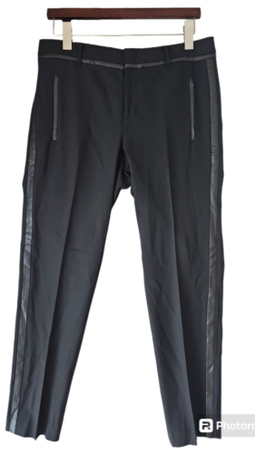 Vince Charcoal Gray Black V3111-21076 Tuxedo Stripe Slim Straight Women’s Size 8
