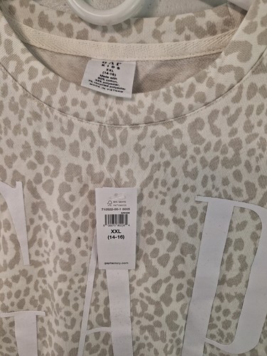 Gap Kids Snow Leopard Logo Sweatshirt Girls XXL 14-16 - Picture 2 of 3