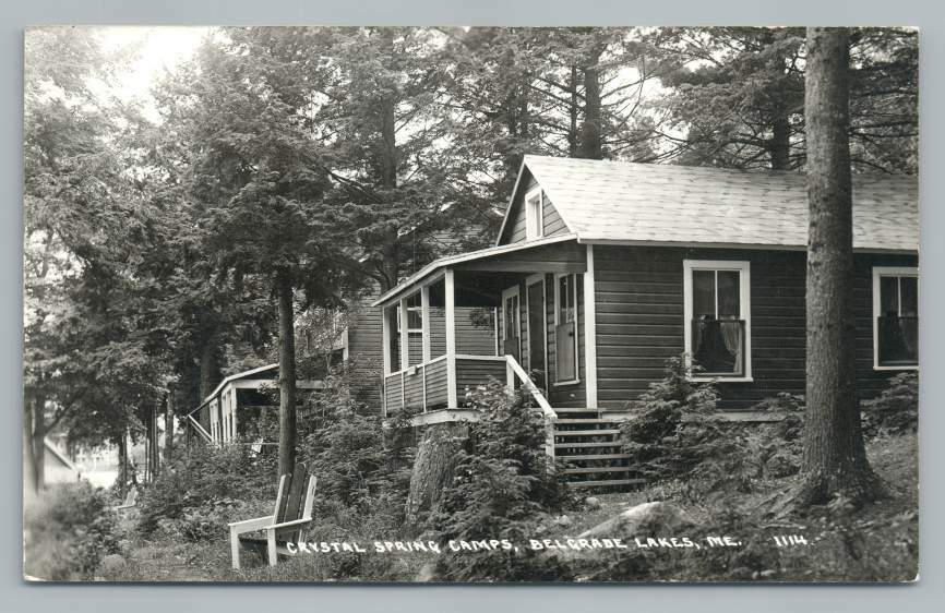 Crystal Spring Camps BELGRADE LAKES Maine RPPC Vintage Real Photo