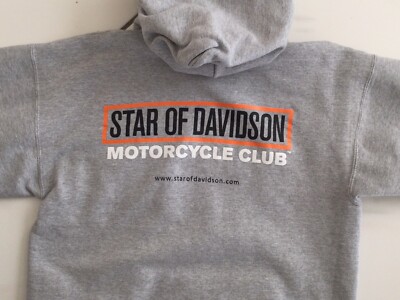 STAR OF DAVIDSON Motorcycle Club JMA MC my hog is kosher Hooded Sweatshirt sz M