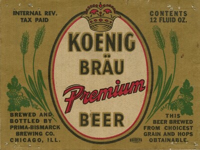 Koenig Brau Premium Beer Label 9'' x 12'' Metal Sign
